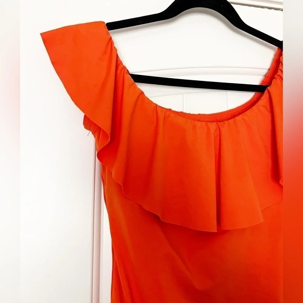 Trina Turk Fontaine Off The Shoulder Ruffle One Piece Swimsuit
